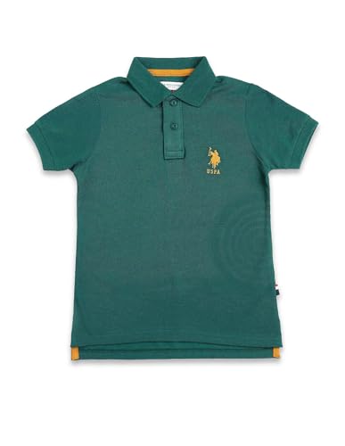 Image of U.S. Polo ASSN. Knitted Boys Polo T-Shirts - Soft Cotton Fabric, Ribbed Polo Collar, Regular Fit T Shirt for Kids