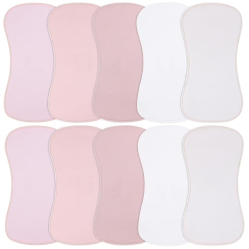 Image of Benoxine Waterproof Baby Burp Cloths 8-Pack - 4-Layer Super Absorbent Fabric, Extra Soft Plush Spit Up Rags for Newborns Infants, Unisex for Baby Boy Girl, Milk Spit Up Infant Towels