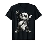 Lustige Retro Panda t hemd männer Musik Panda-Rock