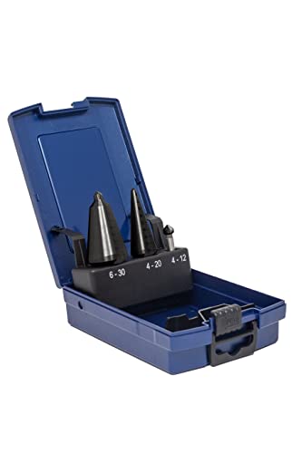 WSH-TOOLS Blechschälbohrer - Senker Satz HSS-G 3-teilig AlTiN-beschichtet 4-20mm + 16-30,5mm mit 8,3mm Kegelsenker in Rosebox Cover