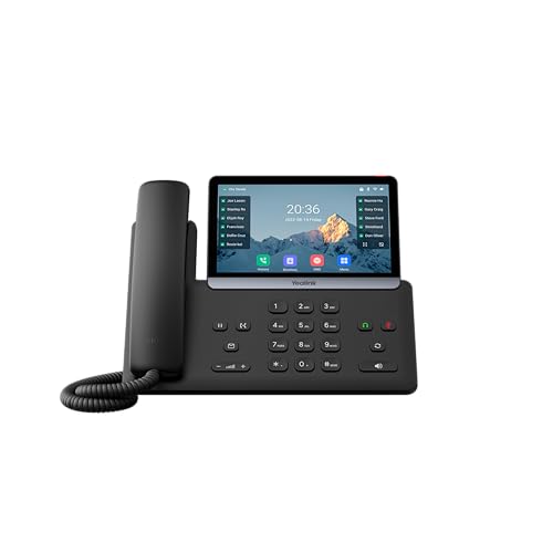 Yealink SIP-T87W – 1301227 - Wi-Fi IP Phone - 16 SIP Accounts - 7-inch Color Multi-Point Touch Screen - Dual-Port Gigabit Ethernet, PoE, Power Adapter Not Included