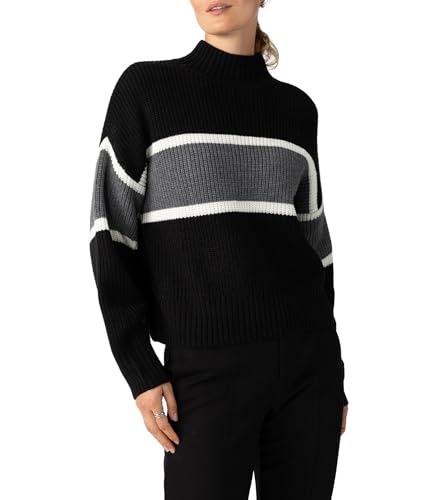 Sanctuary Women's Mock Neck Stripe Sweater