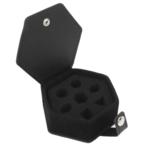 Fafeims Caja de Almacenamiento Hexagonal para Dados – Estuche portátil de Viaje con Interior de Piel sintética Negra, diseño Elegante y Compacto, Ideal para Juegos de rol, Mesa y Coleccion