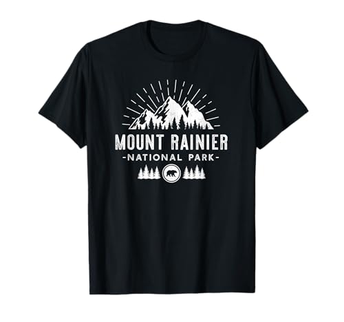 Mount Rainier National Park - Retro Hiking Vacation Gift T-Shirt