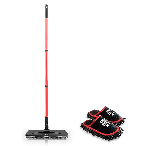 Image of Dirt Devil Dust Mop, Hardwood Floor Sweeper, Multi-Surface Cleaner, MD96100, Cleaning Slippers, Microfiber Washable Dusting Shoes, MD95000