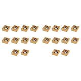 20 Stück CNC-Hartmetallspitzen, Edelstahl-Hartmetalleinsätze, Einsätze, Klingenschneider, Drehmaschine, Drehwerkzeug mit Box für die Stahlschlichtung, Halbschlichtung und