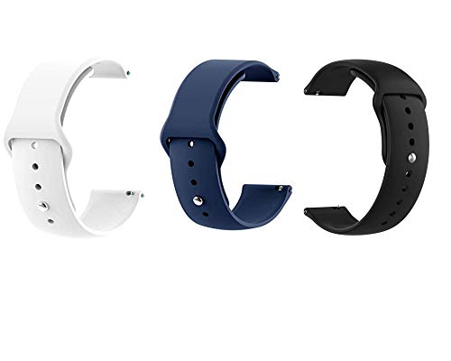 Image of Soft Silicone 20mm Strap Compatible with Amazfit Bip /Lite /GTS /Samsung Gear Sport /Galaxy Watch 42mm / Active /2 40-44mm /Realme Classic /Fashion Smartwatch Strap