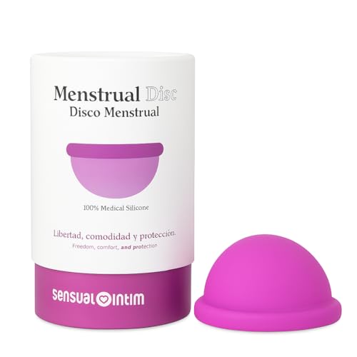 Disco Menstrual Reutilizable – Silicona Médica 100% – Cómodo durante el sexo – Tallas S y L – 12h Protección – Apto para Flujo Abundante – Sin Presión – Ecológico – Hipoalergénico (Grande)