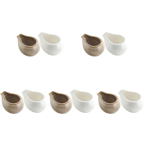 Luxshiny 10 Piezas De Taza De Leche De Cerámica Mini Contenedores Contenedor De Leche Jarra De Cerámica Jarras De Salsa De Crema De Té De Salsa Pequeña De Jarabe De