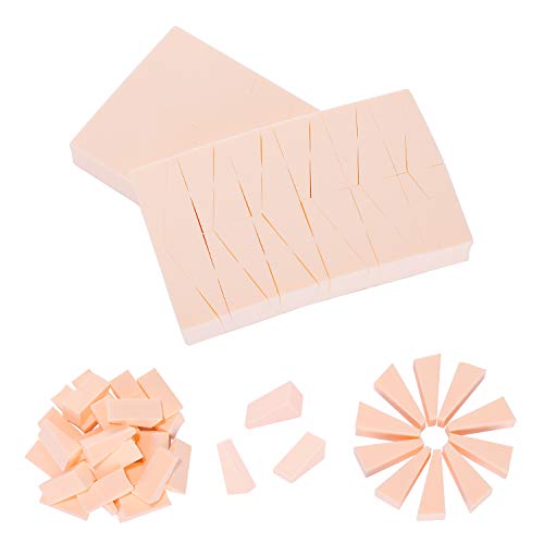 Charmine Makeup Wedges Latex Free Cosmetic Beauty Sponges Wedges Oil Resistant Foundation Base Blender Set for All Face Skin Types, 48 Pcs, Color