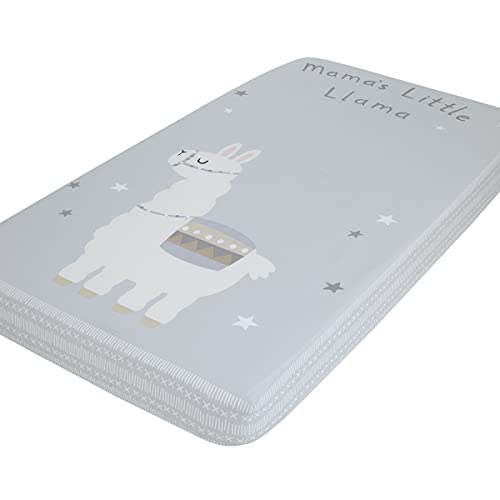 Image of NoJo Mama's Little Llama Grey, White and Charcoal 100% Cotton Photo Op Fitted Crib Sheet