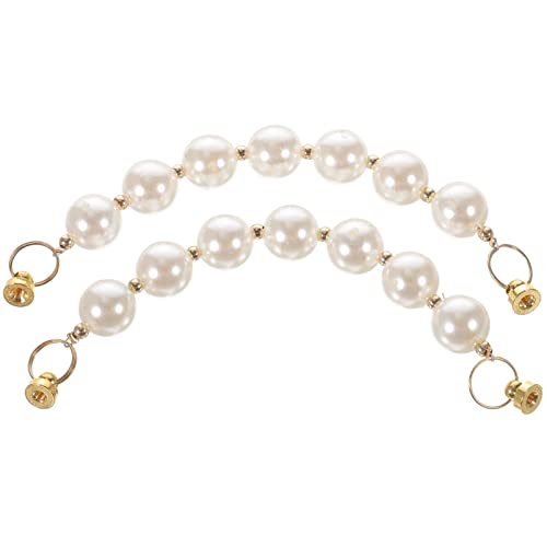 Hemobllo 2 Pcs Phone Finger Strap - Beaded Phone Hand Strap Secure Mobile Phone Finger Chain Drop Resistance Phone Grip Holder Imitation Pearl Phone Strap Diy Phone Case Accessories Decoration #TOP10