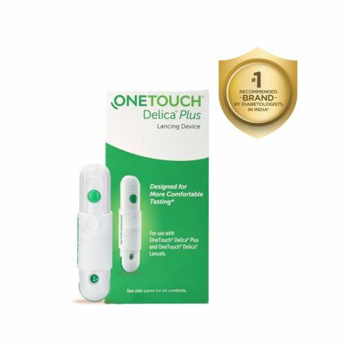 OneTouch Delica Plus Lancing Device|For Virtually Pain Free Blood Glucose Testing|Silicone Coated Fine (30G) Lancets for Comfortable Testing|Global Iconic Brand|