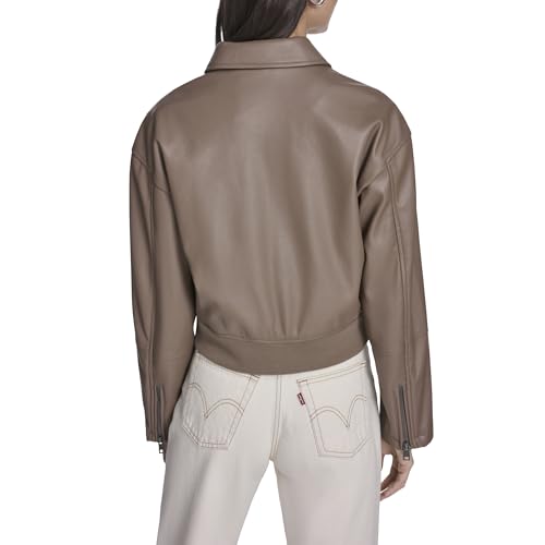 Image of Levi's Women's Faux Leather Bomber With Laydown Collar