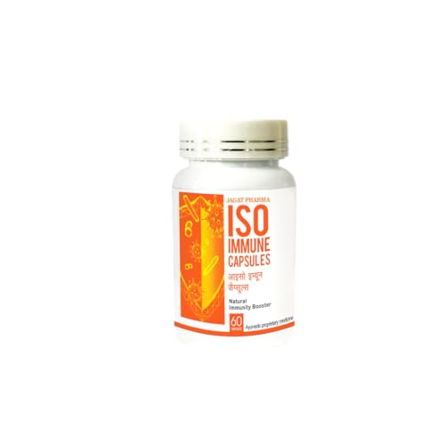 Image of Jagat Pharma ISO Immune Herbal Capsules for Daily Wellness Routine with Shilajit Ashwagandha Shatavari | Ayurvedic Supplement for Men and Women | Improves Immunity to Fights Bacteria & Viruses | 60 Veg Capsules