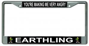 Marvin Martian Making Me Very Angry Chrome License Plate Frame