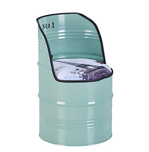 LAYG Baúl Almacenamiento Banco Pie De Cama Banco Dormitorio Taburete,Caja Vintage Redonda,Bote De Basura Retro,Canasta De Ropa,Otomanas,Reposapiés De Salón,Dormitorio,Cuarto de niños,Verde