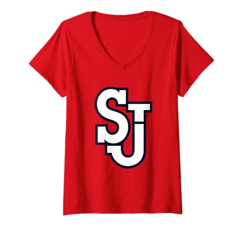 St. John's Red Storm Icon Team Color Officially Licensed V-Neck T-Shirt