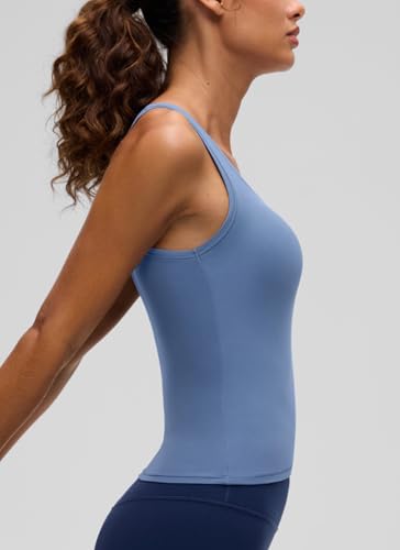 Image of CRZ YOGA Softembrace Scoop Neck Tank Top | Workout, Ultra Soft, Tight Fit, Waist Length, Double Lined, Sleeveless Shirts for Women