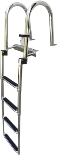 Escalera Telescópica de Acero Inoxidable 4 Peldaños