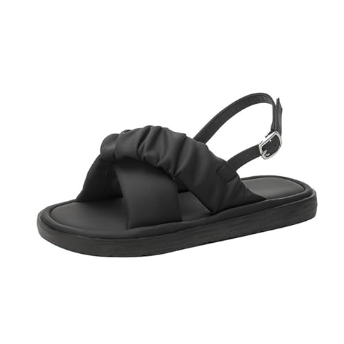 Women's Flat Sandals Open Toe Low Slip On Ankle Strap Casual Flat Sandals For Dressy Forma Daily Work Party Wedding