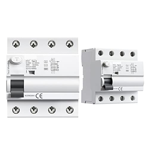 Disjoncteur Courant de Fuite Type B RCD 4P 63A Évite les Déclenchements Intempestifs DC