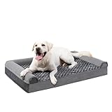 MIHIKK Orthopedic Sofa Bed for Large Dogs, Removable Bolsters & Washable Cover, Waterproof Couch With Nonskid Bottom for Medium Large Dogs (36 * 27 * 6 Inch, Grey)