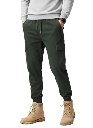 Image of Leriya Fashion Men's Cargo Pants | 6 Pocket Cotton Cargo Joggers for Men | Loose Fit Stylish Pant with Pockets | Casual Baggy Trousers & Streetwear Lower