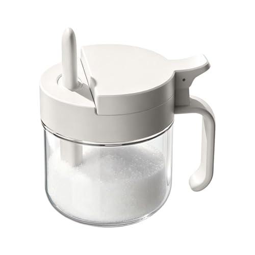 Generisch Recipiente para especias, botella a prueba de fugas con cuchara, salero con tapa, para encimeras de cocina, armario, armario, hogar, camping, así como azúcar y miel