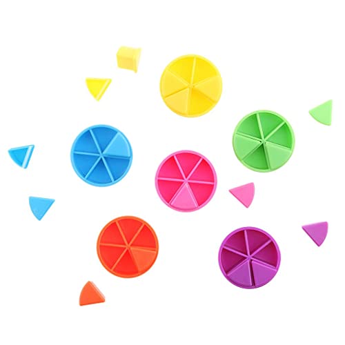 Fichas de fracciones de plástico con 84 piezas divisibles para juegos de matemáticas en casa 5