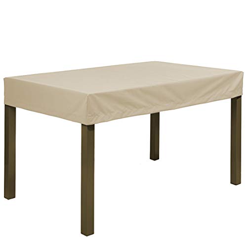 Planesium Premium Gartentisch Gartenmöbel Hülle Abdeckung Schutzhülle Haube Abdeckplane Garnitur wasserdicht atmungsaktiv 575g /lfm (Beige Breite 200cm x Tiefe 100cm x Höhe 15cm) Cover