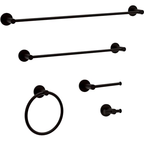 Anneau porte-serviette noir mat Peerless Précepte pour routine matinale