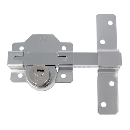 Amig - Cerrojo para Puerta - 88 x 153 mm - Con Cilindro Redondo de Seguridad - Cilindro Interior de 34 mm - Incluye 5 Llaves de Punto - Acero Cromado Brillo