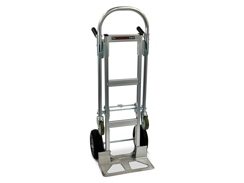 Heavy Duty Sack Truck, Steel Industrial Folding Hand Trolley 2 in 1 Multifunctional Dolly with Pneumatic Wheels