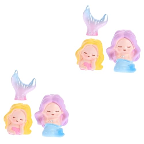 ULTECHNOVO 2 Series Adornos De Sirena Artificial Sirena Pecera Chicas Estatuilla Mini Sirena Fiesta Modelo Sirena Delicada Estatua De Sirena Figura De Sirena Resina 3 Piezas*2