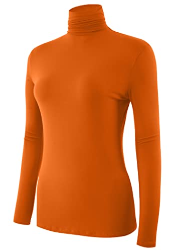 Image of AUHEGN Women's Long Sleeve Lightweight Turtleneck Top Pullover Casual Active Layer Tops Shirts