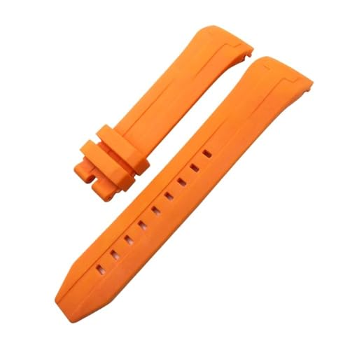 Bracelet silicone souple anti-irritation pour Tissot T120 Seastar orange noir 21mm 22mm