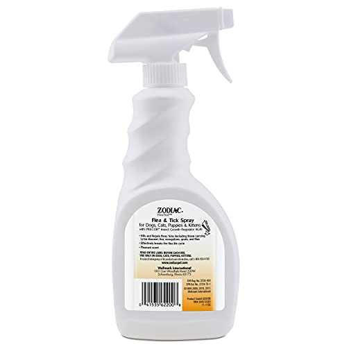 Zodiac Flea & Tick Spray for Dogs, Cats, Puppies & Kittens 16 fluid