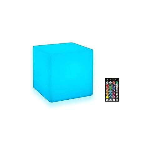 IUSEIT LED Cube Light, 4-Inch Cordless Night Light for Kids, 16 Color Changing Mood Lamp Rechargeable Tesseract Cosmic Cube with Remote Control Decorative Lighting for Home Party Bar Cover