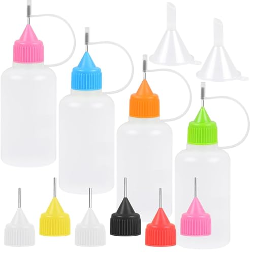Kangnice Crafting Essential Needle Tip Applicator Bottles Multicolored Lid Dropper Bottle For Accurate Liquid Dispensing Crafting