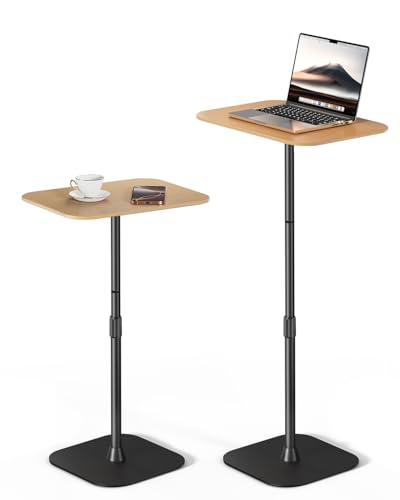 Image of Viozon Floor Laptop Stand for Bed,Laptop Table, Small & Portable Standing Desk with Adjustable Height 26.7"-36.62", Quick Installation for Office,Conference Room,Living Room,Home Office,Bed/Sofa Side