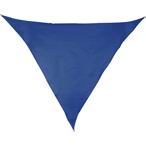 Sonnensegel 3,6 m dreieckig - blau - Sonnenschutz ohne Hitzestau - atmungsaktiv - UV-Schutz Garten Terasse Camping