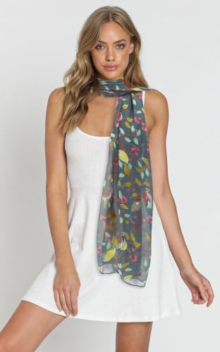 Image of GERINLY Scarfs for Women Lightweight Cotton Feel Scarves Floral Birds Print