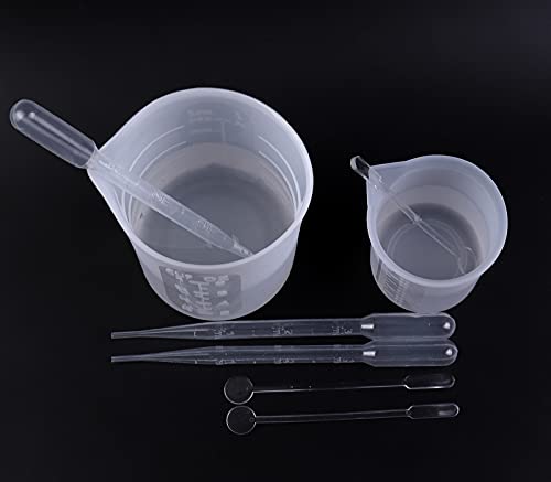 EPODA Silicone Measuring Cups Set, 250ml &100ml Mixing Cups with Mixing Stick, Pipettes, Resin Accessories for Epoxy Resin Moulds - Image 2