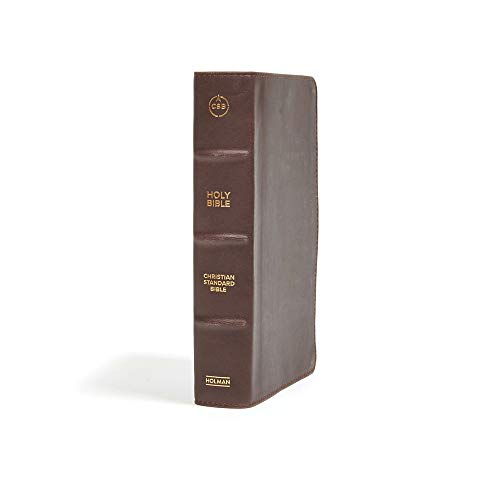 CSB Single-Column Personal Size Bible, Brown Genuine Leather