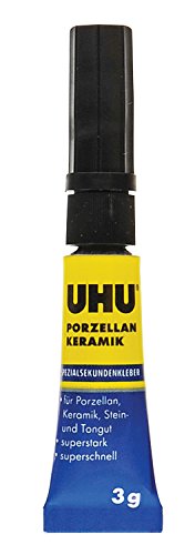 UHU PORZELLAN / KERAMIK Spezialsekundenkleber Schneller Reparaturkleber für Porzellan und Keramik 3g