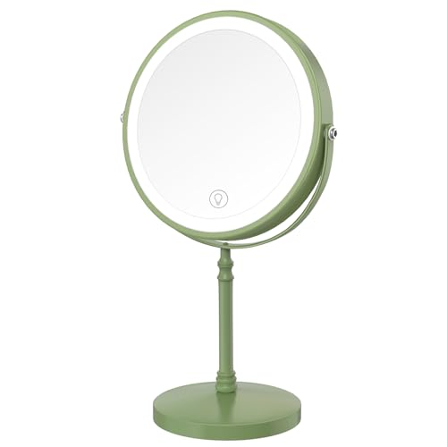 Image of DEIOVWXS Makeup Mirror, Rechargeable Vanity Mirror with 3 Lights, 1X /10X