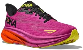Hoka Clifton 9 Tênis feminino, fúcsia/preto, 35, Fúcsia/Preto, 6
