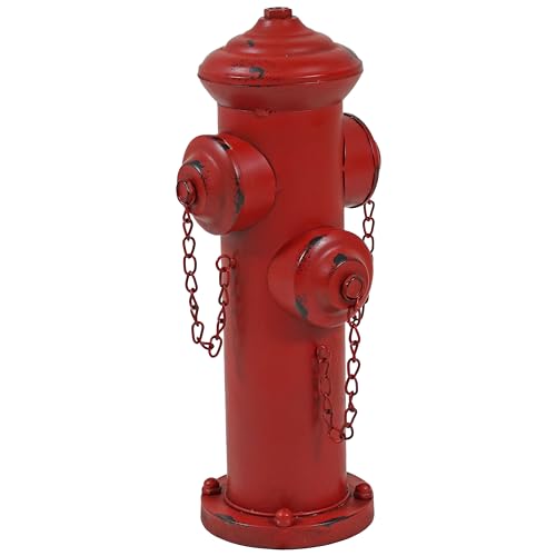Sunnydaze Fire Hydrant for Dogs to Pee on - Dog Fire Hydrant Pee Post for Potty Training- Red Powder-Coated Paint Finish - 14