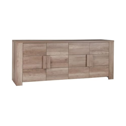 PRICE FACTORY just for you Grand Buffet 4 Portes - Collection Farra - chêne Dab Canyon